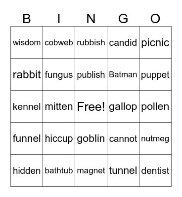 Read to Grow Bingo Card