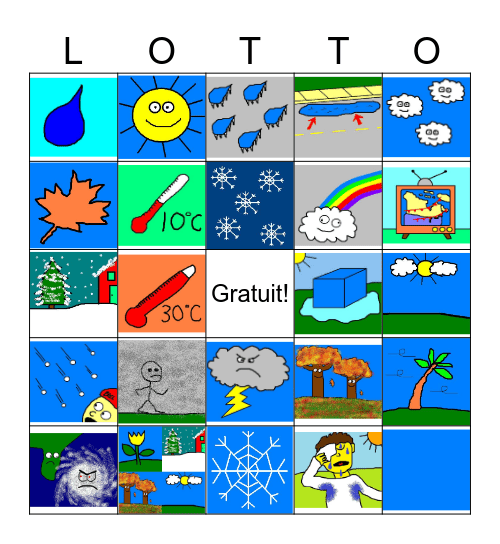 Quel temps fait-il? Bingo Card