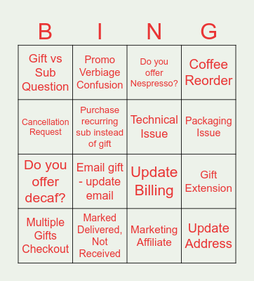 Phone Shift Bingo! Bingo Card