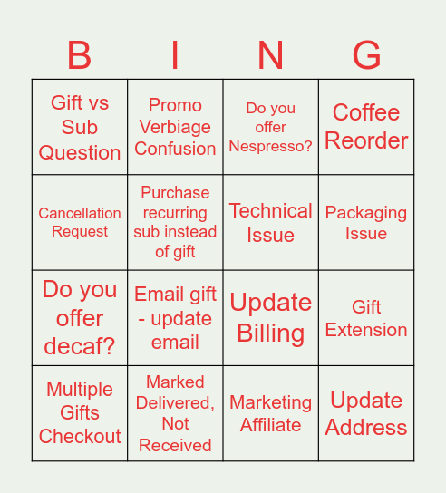 Phone Shift Bingo! Bingo Card