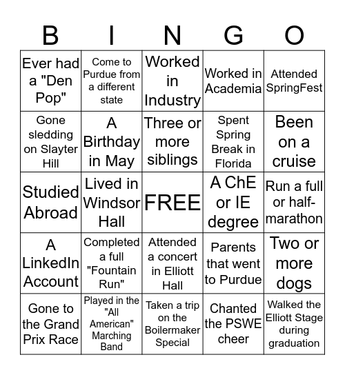 Find Someone Who Has... Bingo Card