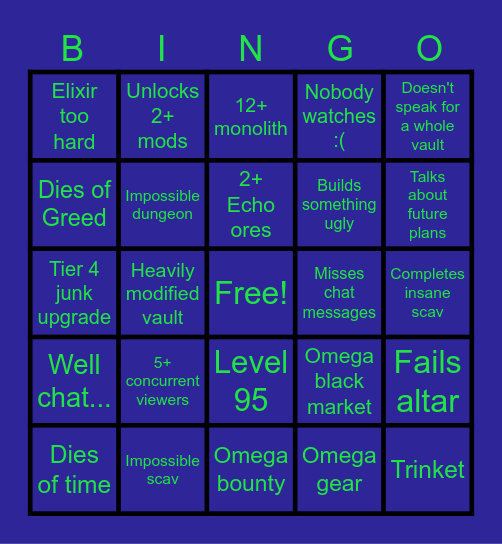 DanielYT's VH Bingo Card