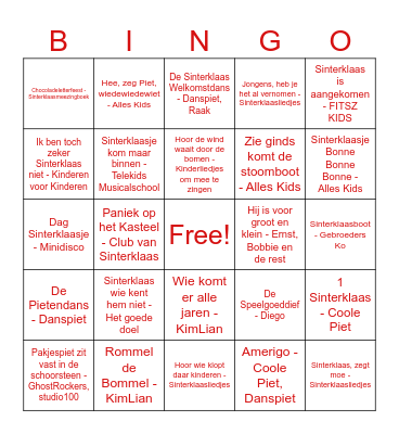 Sint Bingo Card