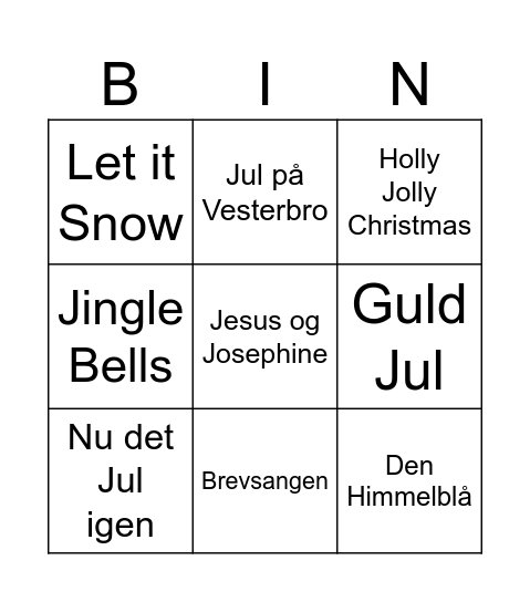 Jule-Bingo Card