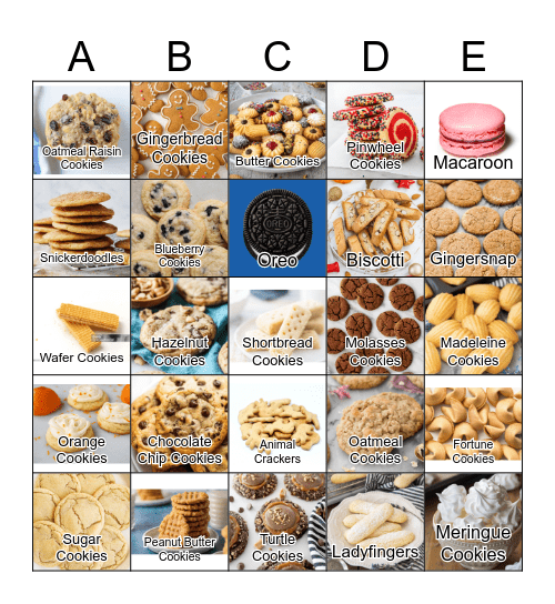 Guess That Cookie! Bingo Card