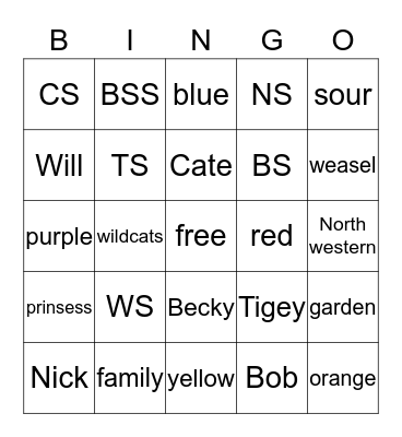 Stephan Bingo Card