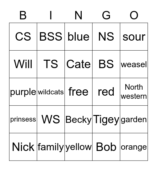 Stephan Bingo Card