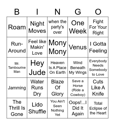 All About The "B's" Bingo Card