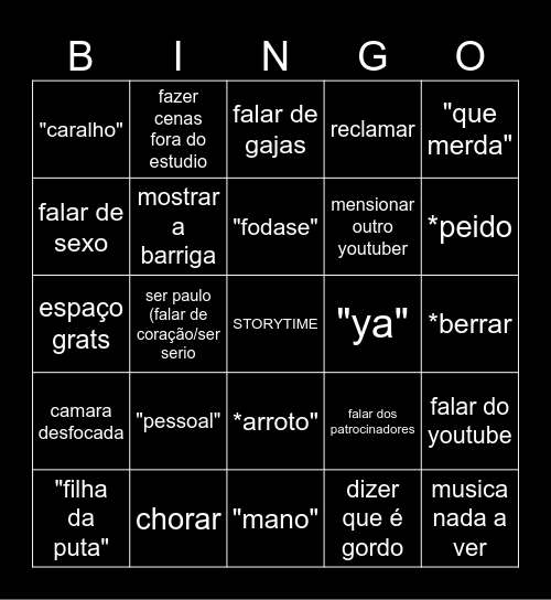 WUANT Bingo Card