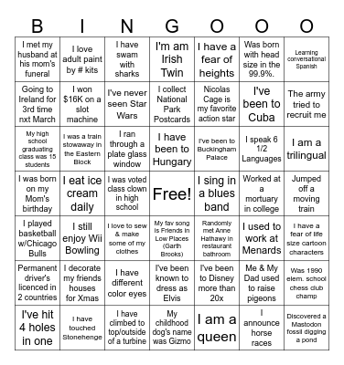 CBO FUNFACT BINGO Card