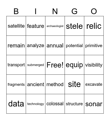 Workshop 7 Part 1 Bingo Card