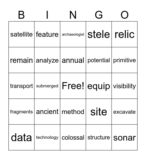 Workshop 7 Part 1 Bingo Card