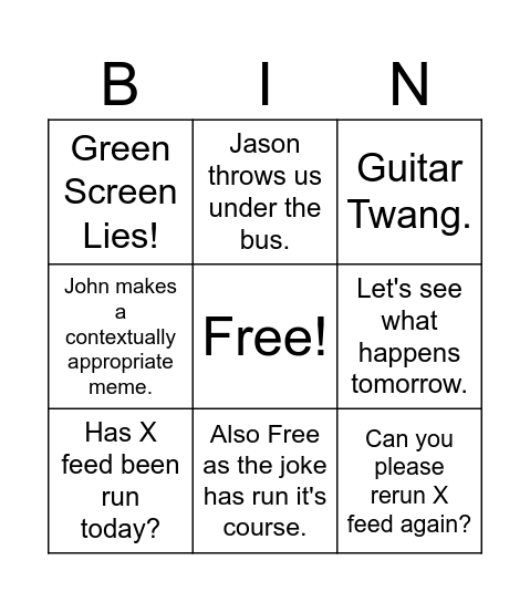 A day in Content! Bingo Card