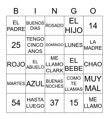 OLE! Bingo Card
