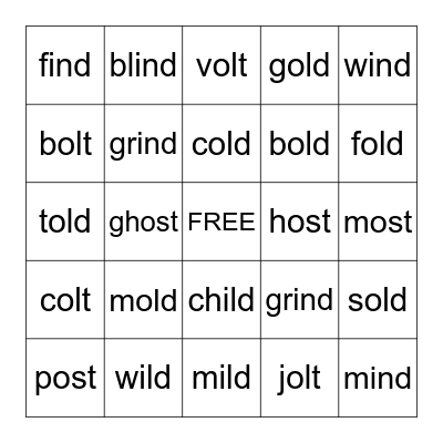 Glued Sounds Bingo Card