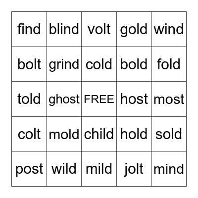 Glued Sounds Bingo Card