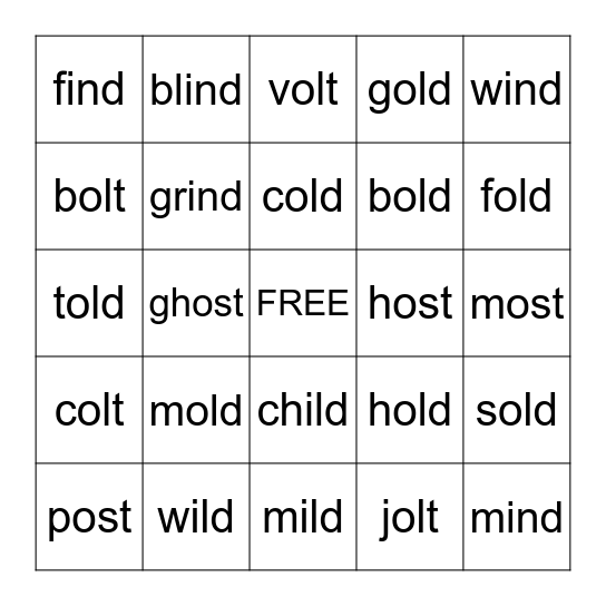 Glued Sounds Bingo Card