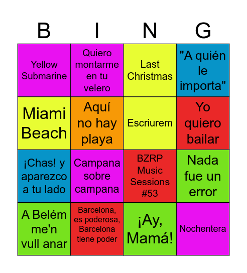 Bingo Musical - Nadal 2023 Bingo Card