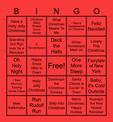 endpoint Christmas Song Bingo! Bingo Card