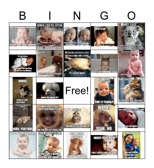 Meme Bingo Card