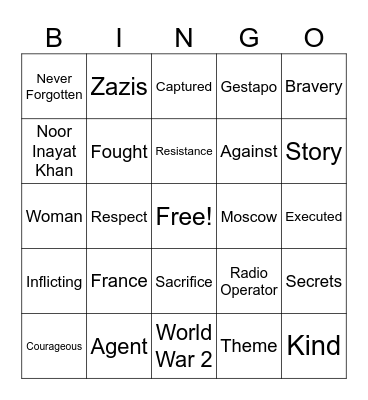 Vocabulary Bingo Card