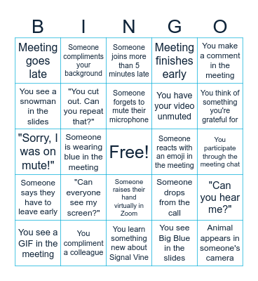 Signal Vine Collaborative Bingo! Bingo Card