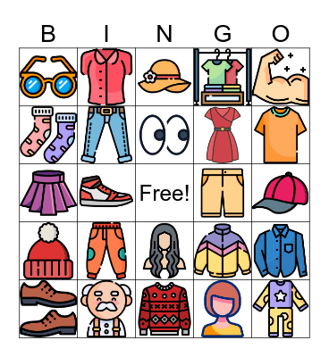 Qu'est-ce que tu portes? Bingo Card