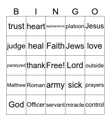 Roman Officer has Faith Bingo Card