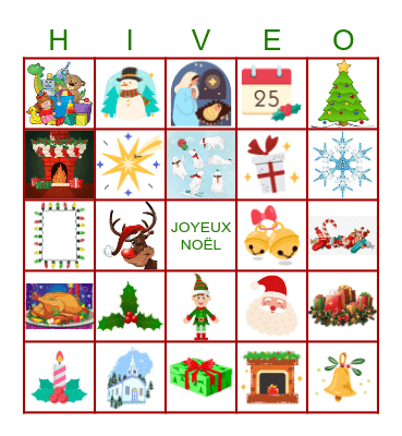 Noël Bingo Card