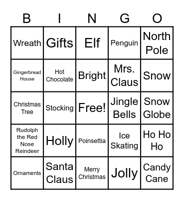 Holiday Bingo Card