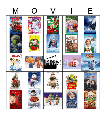 Christmas Movies Bingo Card