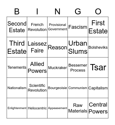 Quarter 3 Review Bingo Card