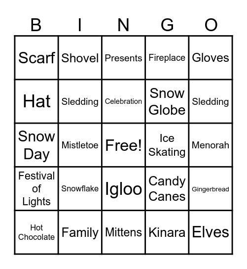 Winter Bingo Card