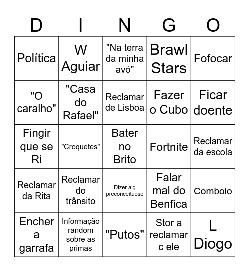 Dingo Bingo Card