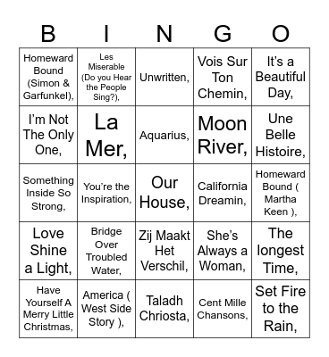 Take It Easy kerstbingo Card