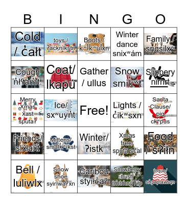 Winter Sqilxʷ Bingo Card