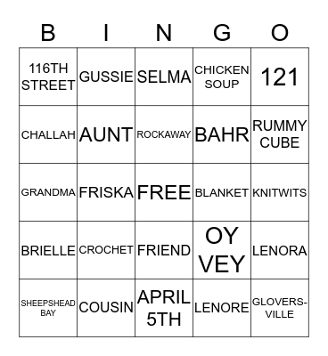 BIRTHDAY BINGO Card
