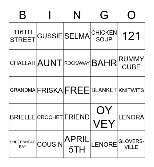 BIRTHDAY BINGO Card