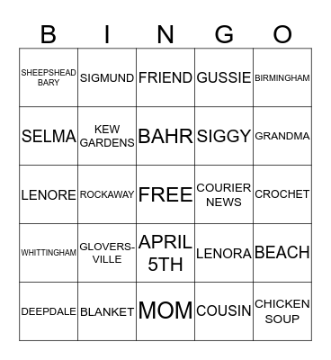 BIRTHDAY BINGO Card