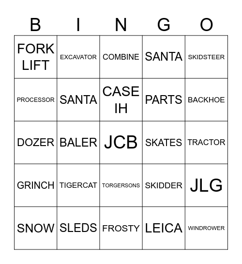 TORGERSON'S HOLIDAY BINGO Card