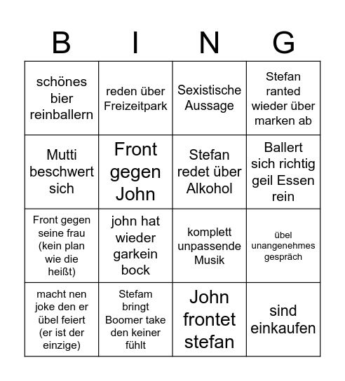 Stefan Bingo Card