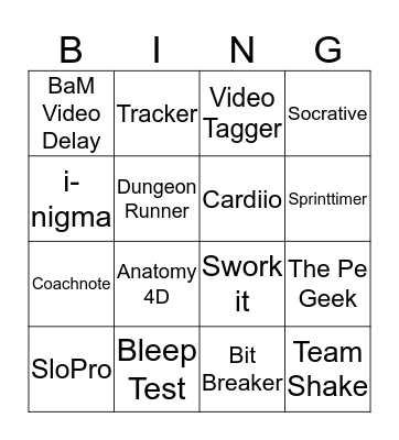 App Bingo Card