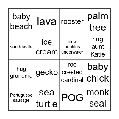 HAL Bingo Card