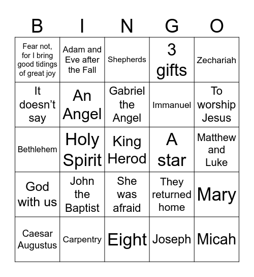 Bingo Card