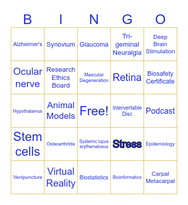 Krembil Holiday Bingo Card
