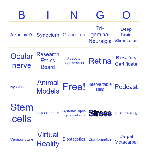 Krembil Holiday Bingo Card