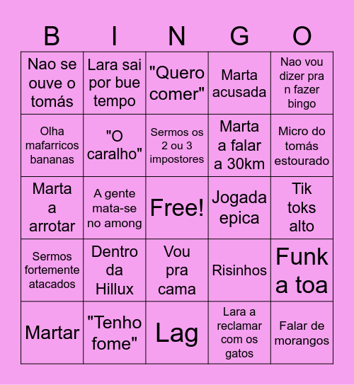 TTT BINGO >:) Bingo Card