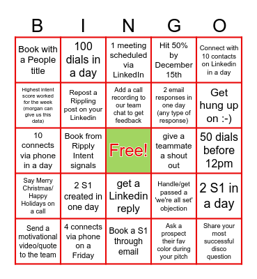 SDR Bingo Card