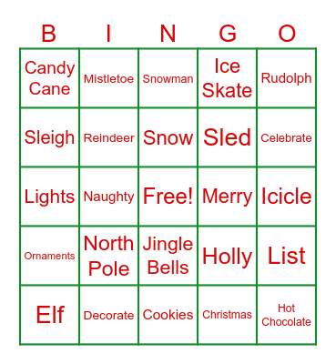 Christmas Bingo Card