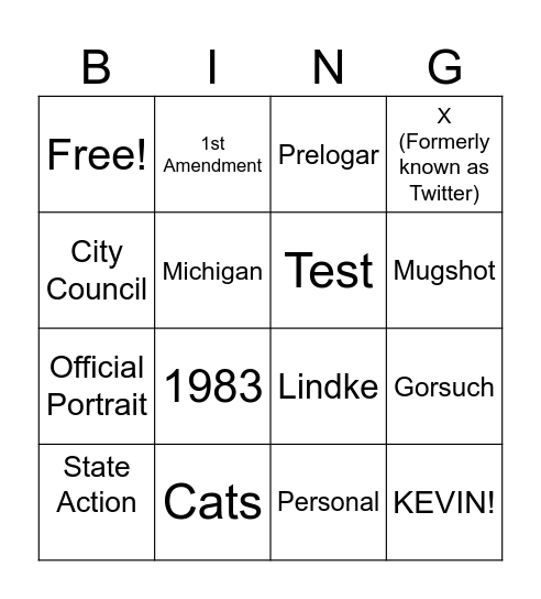 Lindke v. Freed BinG Bingo Card